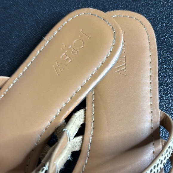 J. Crew Tan and Black Women's Sandals Leopard Animal Print Strappy 8 1/2 - Picture 3 of 8